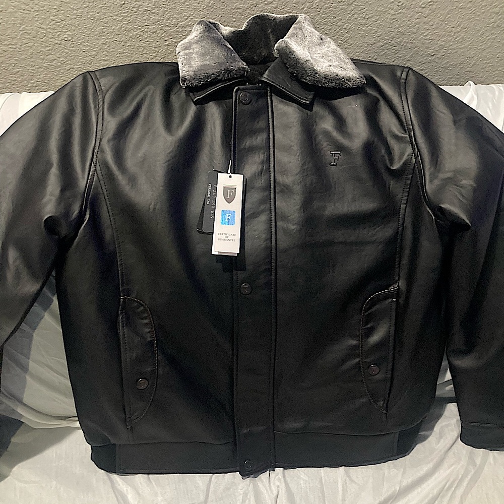 F collections Men’s 2XL Leather Jacket Italy NWT
